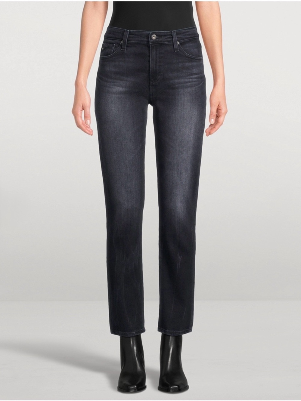 AG Mari Mid Rise Slim Straight Italian Fabric Jean in Glitch